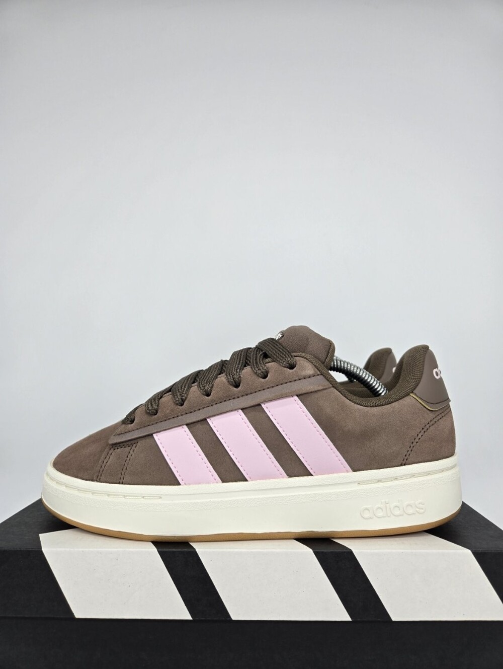 adidas Women's Grand Court Alpha JR0541 Earth Strata Clear Pink Shoes Size 6